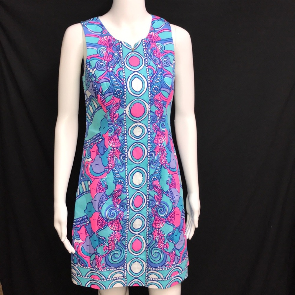 Lilly Pulitzer Abigail Shift Dress Size 2 Pink Sea